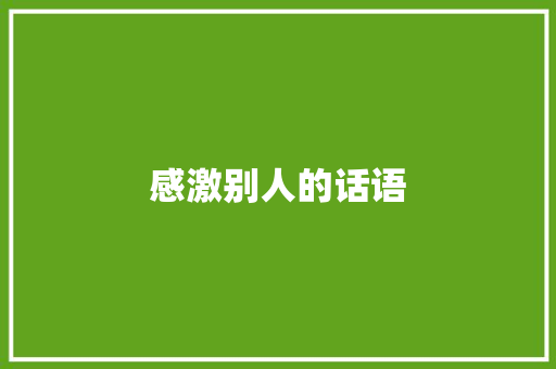 感激别人的话语