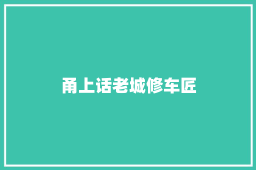 甬上话老城修车匠