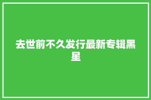 去世前不久发行最新专辑黑星