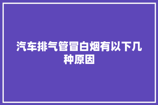 汽车排气管冒白烟有以下几种原因