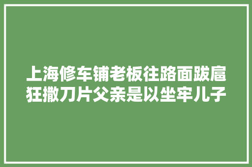上海修车铺老板往路面跋扈狂撒刀片父亲是以坐牢儿子竟承父业被刑拘