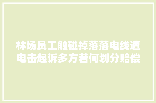 林场员工触碰掉落落电线遭电击起诉多方若何划分赔偿责任