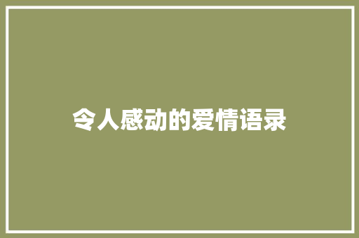 令人感动的爱情语录