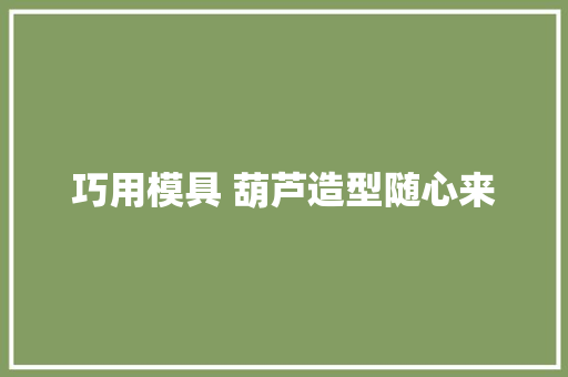 巧用模具 葫芦造型随心来