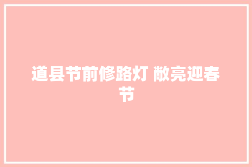 道县节前修路灯 敞亮迎春节