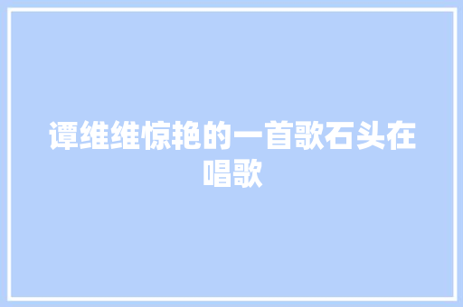 谭维维惊艳的一首歌石头在唱歌