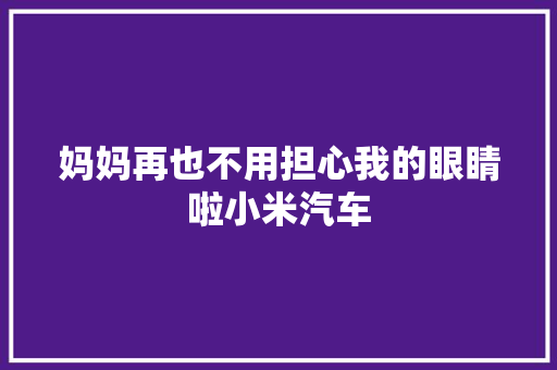 妈妈再也不用担心我的眼睛啦小米汽车