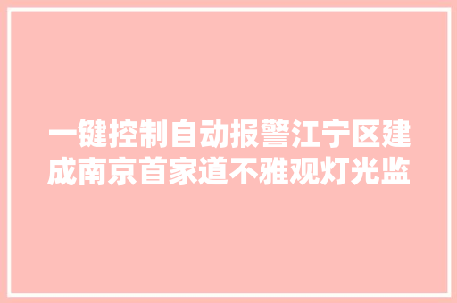 一键控制自动报警江宁区建成南京首家道不雅观灯光监控中央