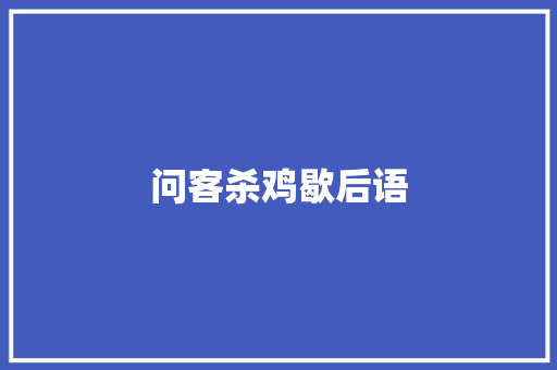 问客杀鸡歇后语