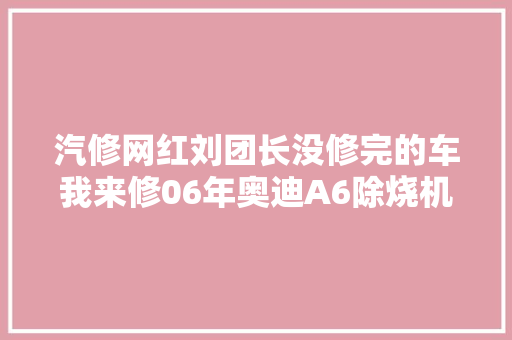 汽修网红刘团长没修完的车我来修06年奥迪A6除烧机油外各类故障