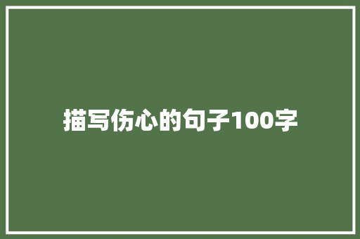 描写伤心的句子100字