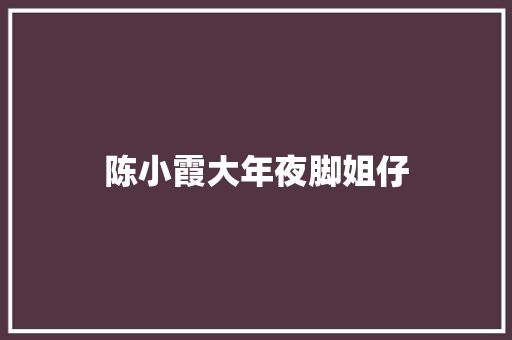 陈小霞大年夜脚姐仔