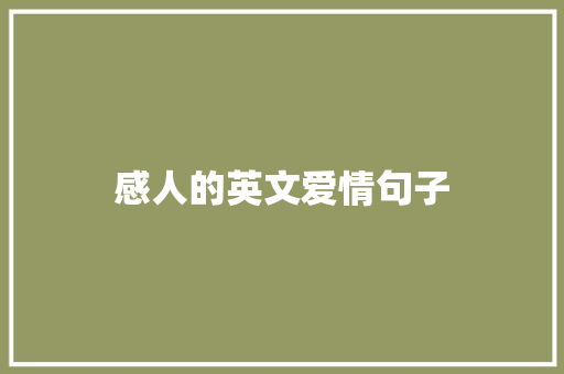 感人的英文爱情句子