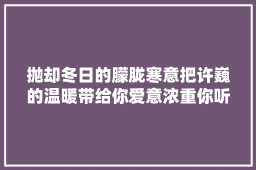 抛却冬日的朦胧寒意把许巍的温暖带给你爱意浓重你听