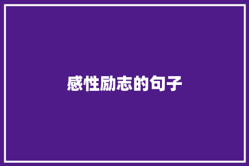 感性励志的句子