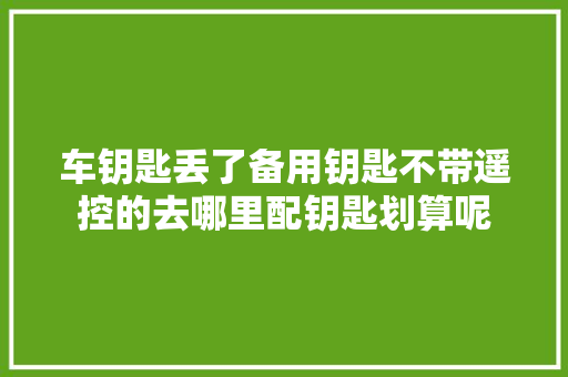 车钥匙丢了备用钥匙不带遥控的去哪里配钥匙划算呢