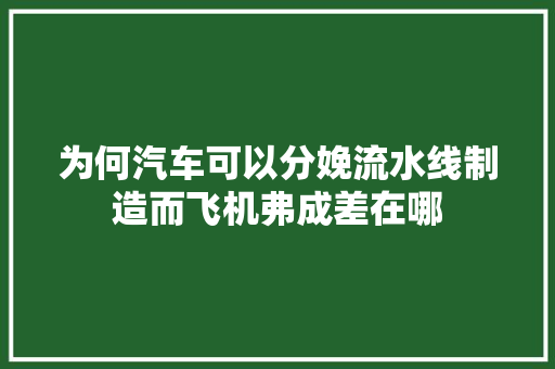 为何汽车可以分娩流水线制造而飞机弗成差在哪
