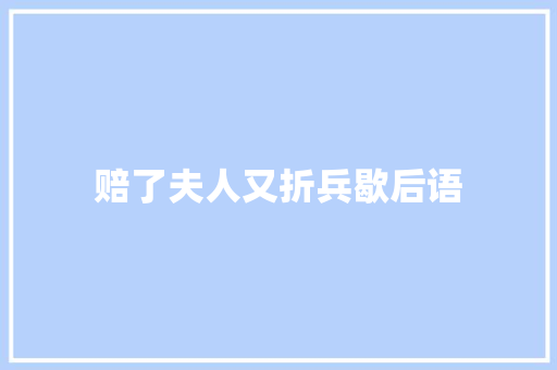 赔了夫人又折兵歇后语