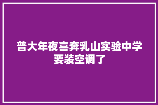 普大年夜喜奔乳山实验中学要装空调了