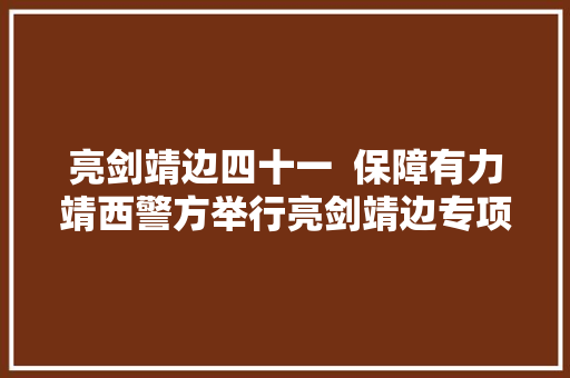 亮剑靖边四十一  保障有力靖西警方举行亮剑靖边专项行动巡逻用车发放典礼