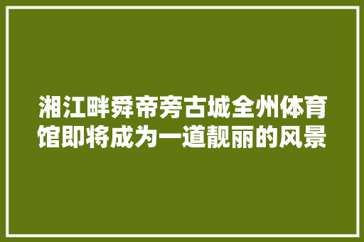 湘江畔舜帝旁古城全州体育馆即将成为一道靓丽的风景