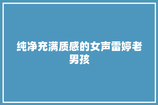 纯净充满质感的女声雷婷老男孩