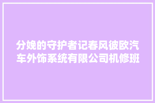 分娩的守护者记春风彼欧汽车外饰系统有限公司机修班
