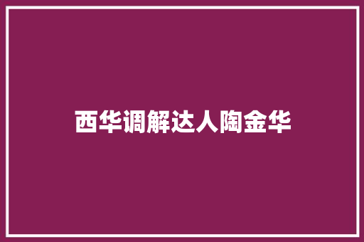 西华调解达人陶金华