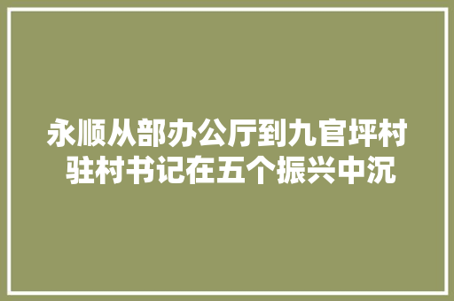 永顺从部办公厅到九官坪村 驻村书记在五个振兴中沉淀扶贫真情