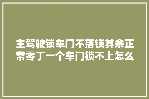 主驾驶锁车门不落锁其余正常零丁一个车门锁不上怎么原因