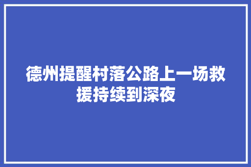 德州提醒村落公路上一场救援持续到深夜