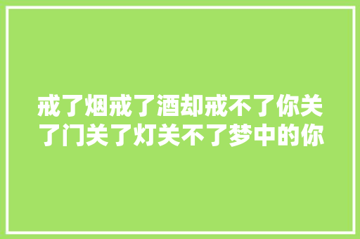 戒了烟戒了酒却戒不了你关了门关了灯关不了梦中的你。
