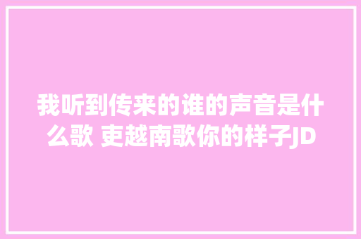 我听到传来的谁的声音是什么歌 吏越南歌你的样子JD版完整歌词