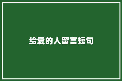给爱的人留言短句