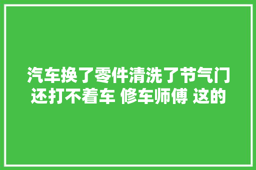 汽车换了零件清洗了节气门还打不着车 修车师傅 这的问题