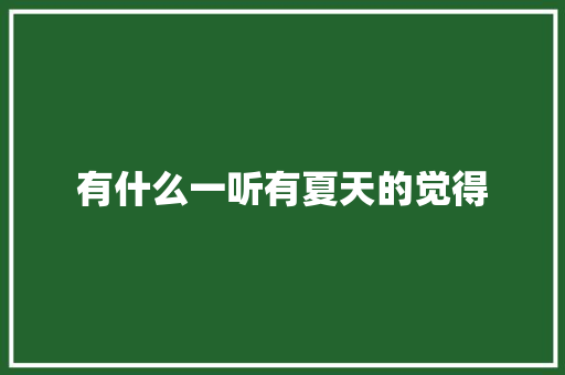 有什么一听有夏天的觉得