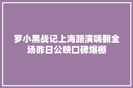 罗小黑战记上海路演嗨翻全场昨日公映口碑爆棚