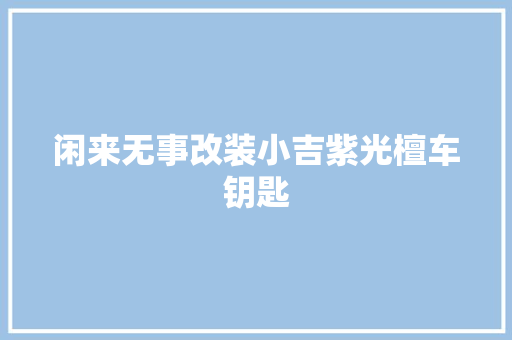 闲来无事改装小吉紫光檀车钥匙