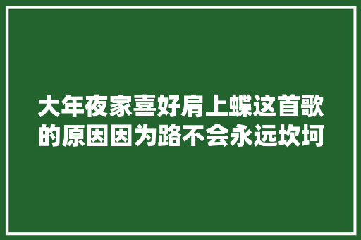 大年夜家喜好肩上蝶这首歌的原因因为路不会永远坎坷