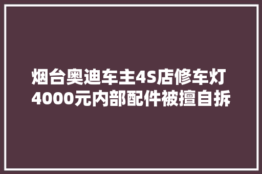 烟台奥迪车主4S店修车灯 4000元内部配件被擅自拆卸