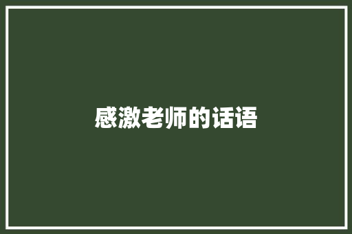 感激老师的话语