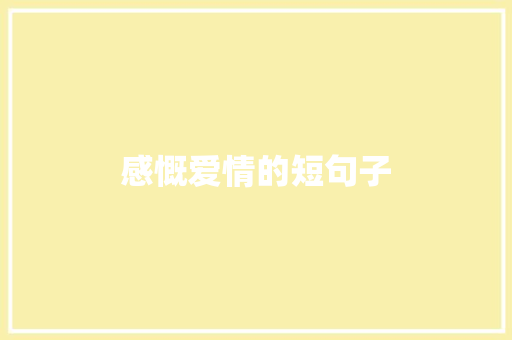 感慨爱情的短句子