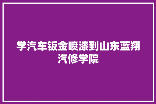 学汽车钣金喷漆到山东蓝翔汽修学院
