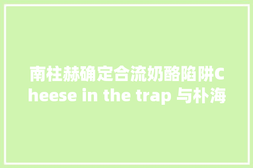 南柱赫确定合流奶酪陷阱Cheese in the trap 与朴海镇金高恩飚戏