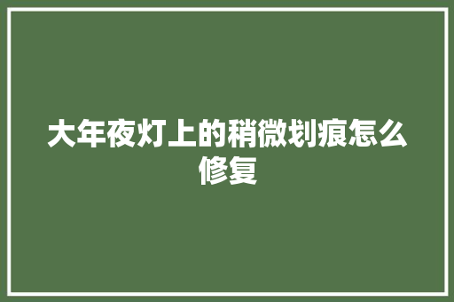 大年夜灯上的稍微划痕怎么修复