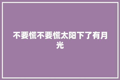 不要慌不要慌太阳下了有月光