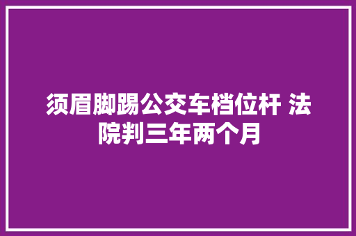 须眉脚踢公交车档位杆 法院判三年两个月