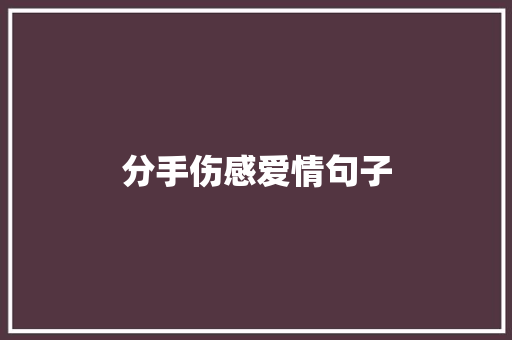 分手伤感爱情句子