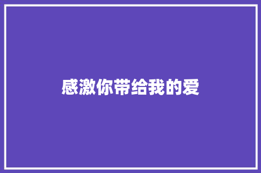 感激你带给我的爱