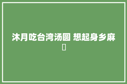 沐月吃台湾汤圆 想起身乡麻糬